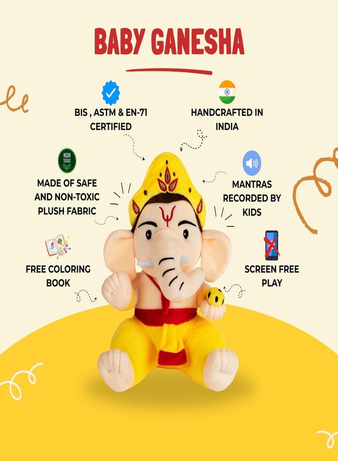 Panda's Box Mantra Chanting Musical Baby Ganesha Plush Toy | Best Gift for Kids - Image 3